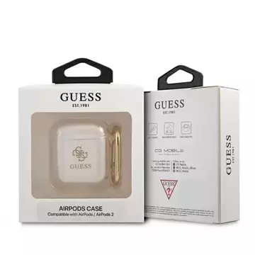 Guess GUA2UCG4GT AirPods cover Transparent Glitter Collection