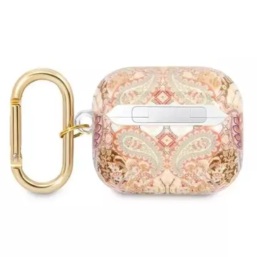 Guess  GUA3HHFLD AirPods 3 cover złoty/gold Paisley Strap Collection