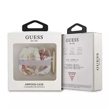 Guess GUA3HHFLU AirPods 3 cover fioletowy/purple Flower Strap Collection