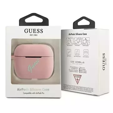 Guess GUACAPLSVSPG AirPods Pro cover różowo zielony/pink green Silicone Vintage