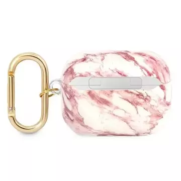 Guess GUAPHCHMAP AirPods Pro cover różowy/pink Marble Strap Collection