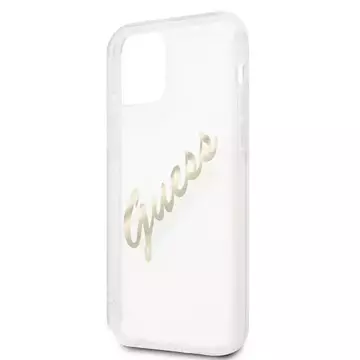 Guess GUHCP12LKTRSVGO iPhone 12 Pro Max 6,7" Transparent hardcase Vintage Script Gold