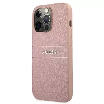 Guess GUHCP13LPSASBPI iPhone 13 Pro / 13 6,1" różowy/pink hardcase Saffiano Stripe