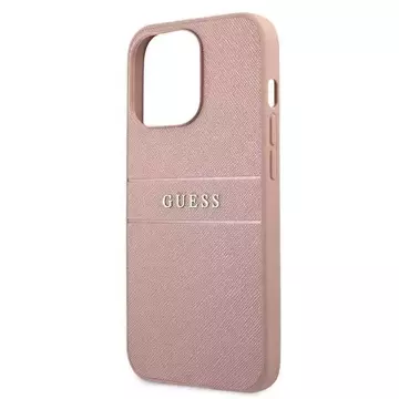 Guess GUHCP13LPSASBPI iPhone 13 Pro / 13 6,1" różowy/pink hardcase Saffiano Stripe