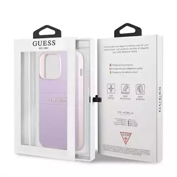 Guess GUHCP13LPSASBPU iPhone 13 Pro / 13 6,1" purpurowy/purple Saffiano Hot Stamp & Metal Logo