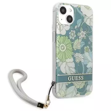 Guess GUHCP13SHFLSN iPhone 13 mini 5,4" zielony/green hardcase Flower Strap