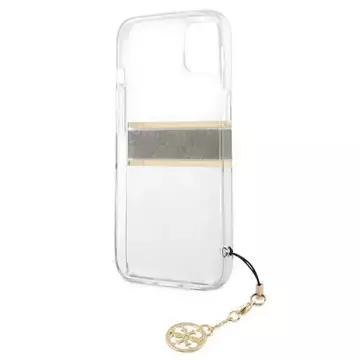 Guess GUHCP13SKB4GBR iPhone 13 mini 5,4" Transparent hardcase 4G Brown Strap Charm