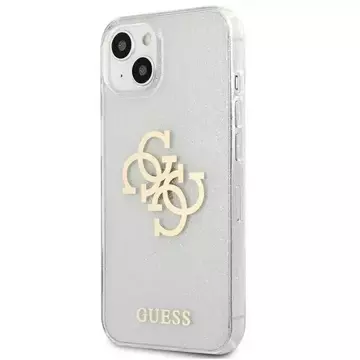 Guess GUHCP13SPCUGL4GTR iPhone 13 mini 5,4" transparent hard case Glitter 4G Big Logo