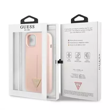 Guess GUHCP13SSLTGP iPhone 13 mini 5,4" różowy/pink hardcase Silicone Triangle