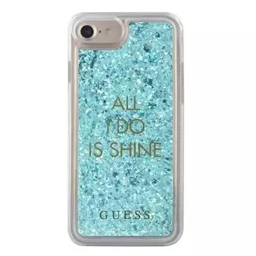 Guess GUHCP7GLUQBL iPhone 6/7/8 /SE 2020 niebieski/blue hard case Liquid Glitter Party