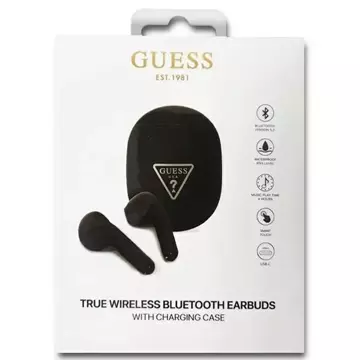 Guess słuchawki Bluetooth GUTWST82TRK TWS + stacja dokująca czarny/black Triangle Logo