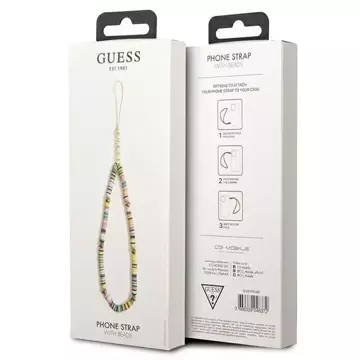 Guess zawieszka GUSTPEAM Phone Strap wielokolorowy Heishi Beads