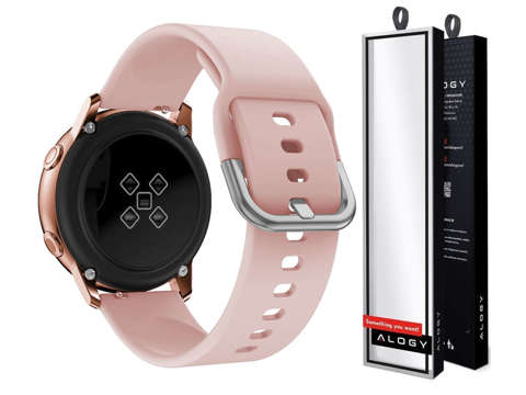 Gumowy Uniwersalny pasek sportowy Alogy soft band do smartwatcha 22mm Różowy