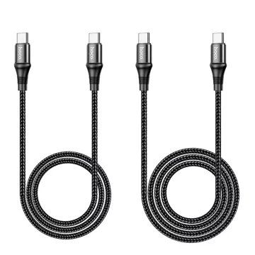 HOCO Kabel Typ C do Typ C X50 1 m Czarny PD 100W 5A Nylonowy Oplot