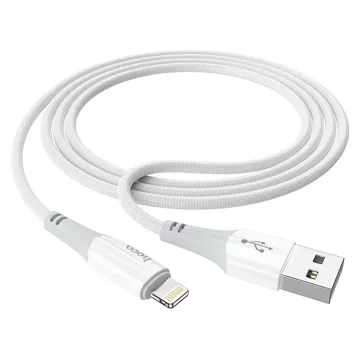 HOCO Kabel USB-A do Lightning X70 1 m Biały Nylonowy Oplot 2,4A