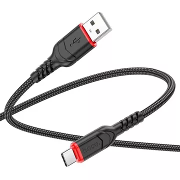 HOCO Kabel USB-A do Typ C X59 3 m Czarny 3A Nylonowy Oplot Wytrzymały