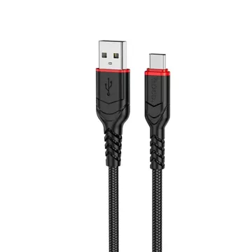 HOCO Kabel USB-A do Typ C X59 3 m Czarny 3A Nylonowy Oplot Wytrzymały