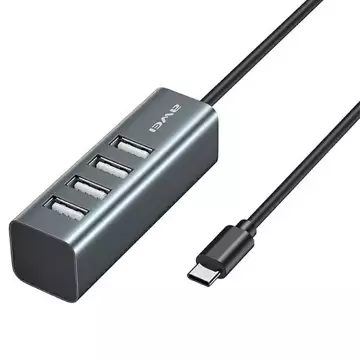 HUB AWEI CL-122T 4xUSB-A/USB-C czarny/black