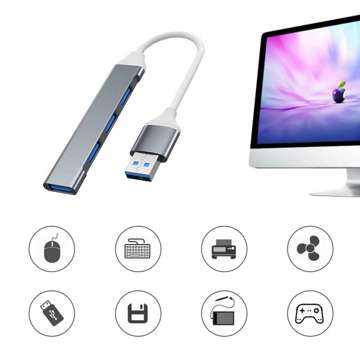 HUB Alogy USB na 4 porty USB 3.0 USB-A 5GB/s Adapter rozdzielacz portów rozdzielnik koncentrator sieciowy