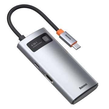 Hub 4w1 Baseus Metal Gleam Series, USB-C do USB 3.0 + USB 2.0 + HDMI + USB-C PD