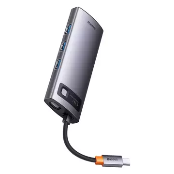 Hub 6w1 Baseus Metal Gleam Series, USB-C do 3x USB 3.0 + 2x HDMI + USB-C PD
