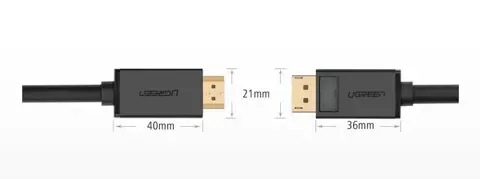 Jednokierunkowy kabel UGREEN z DisplayPort na HDMI 4K 30 Hz 32 AWG  2 m czarny (DP101 10202)