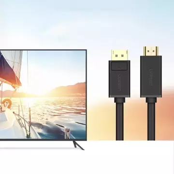 Jednokierunkowy kabel UGREEN z DisplayPort na HDMI 4K 30 Hz 32 AWG  2 m czarny (DP101 10202)