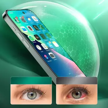 Joyroom Knight zielone szkło do iPhone 14 z filtrem Anti Blue Light na cały ekran (JR-G01)