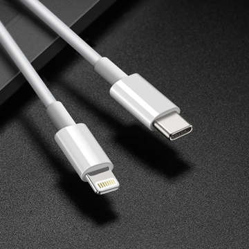 Kabel 100cm USB-C do Lightning PowerDelivery do Apple iPhone USB Data Charging Cable PD 20W Biały