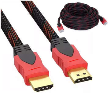 Kabel 10m HDMI przewód do przesyłu HD 3D UHD 4K FULL HD Oplot