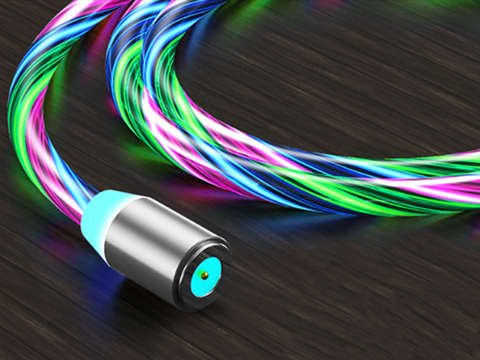 Kabel 1m Alogy magnetyczny świecący przewód LED Lightning Wielokolorowy