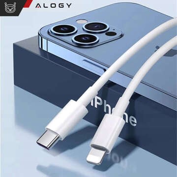 Kabel 1m Alogy szybki przewód USB-C Type C na Lightning PD 20W Biały