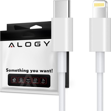 Kabel 1m Alogy szybki przewód USB-C Type C na Lightning PD 20W Biały