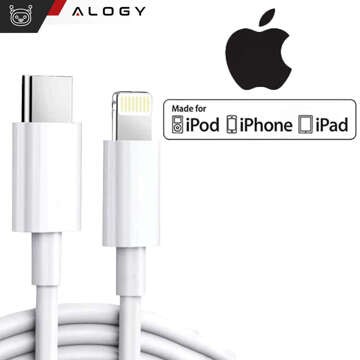 Kabel 1m Alogy szybki przewód USB-C Type C na Lightning PD 20W Biały