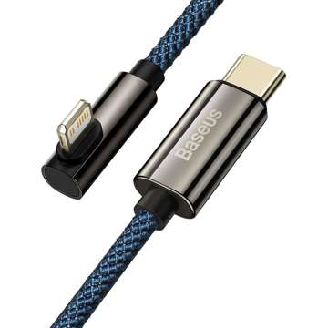 Kabel 1m Baseus Legend Series USB-C do Lightning kątowy, PD, 20W (niebieski)