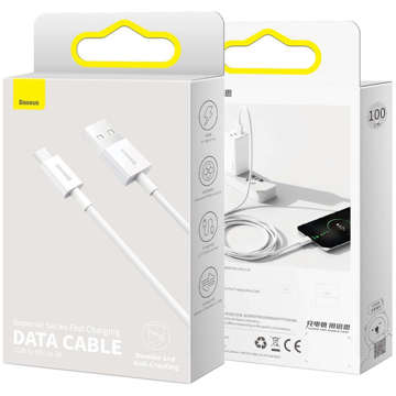 Kabel 1m Baseus Superior wytrzymały przewód USB do micro USB 2A Biały