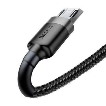 Kabel 2m Baseus Cafule USB do Micro USB 1.5A (szaro-czarny)