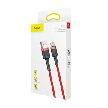 Kabel 2m Baseus Cafule USB do USB-C Type C 2A Czerwony