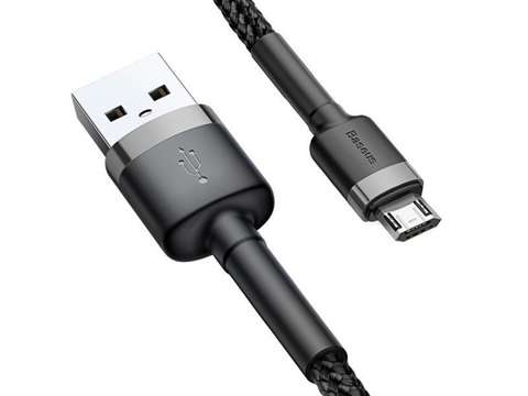 Kabel 3m Baseus Cafule wytrzymały przewód nylon micro USB 2A Szary