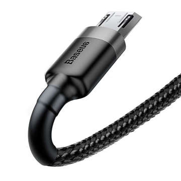 Kabel 50cm Baseus Cafule USB do micro USB QC 3.0 2.4A Szaro-czarny