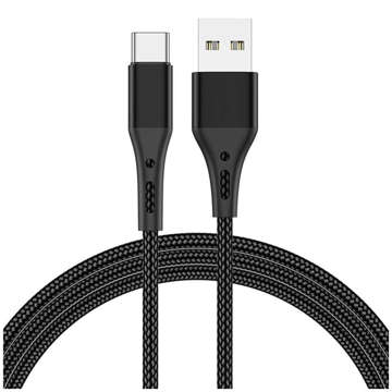 Kabel Alogy przewód USB-A do USB-C Type C 3A 2m Czarny