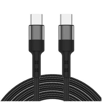 Kabel Alogy przewód USB-C do USB-C Type C 3A 60W 2m Czarny + Organizer