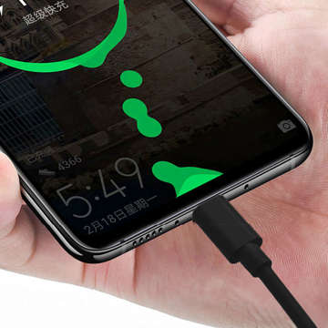 Kabel Alogy szybki przewód USB-A do USB-C Type C 5A 1m Czarny