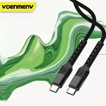 Kabel Denmen USB-C do USB-C 100W 1m Szybkie Ładowanie Czarny