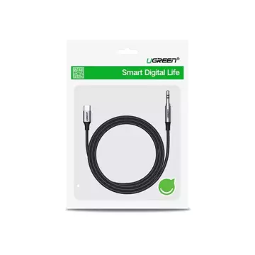 Kabel UGREEN audio stereo AUX 3,5 mm mini jack - USB Typ C do telefonu tabletu 1m czarny (CM450 20192)