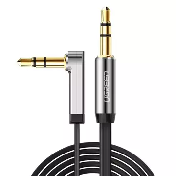 Kabel UGREEN płaski kątow przewód audio AUX 3,5 mm mini jack 0,5 m czarny (AV119 10596)