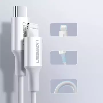 Kabel UGREEN przewód MFi USB Typ C - Lightning 3A 1.5 m biały (US171)