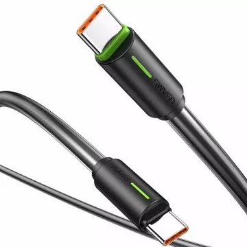 Kabel USAMS SJ734 USB-C do USB-C 1m, 60W, czarny, YU Series, trwały i szybki