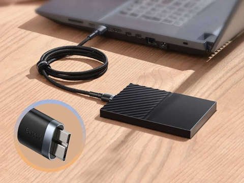 Kabel USB 3.0 do Micro-B 3.0 Baseus Cafule 2A 1m Czarno-szary