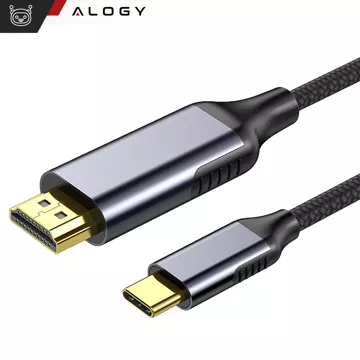 Kabel USB-C do HDMI Alogy przejściówka HUB adapter 4K 60HZ 200cm 2m Czarny